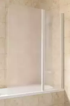 Шторка на ванну стеклянная «Vegas Glass» E2V Lux ST 125/150 сатин/белая правая