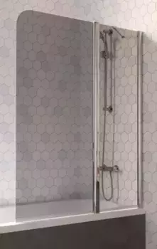 Шторка на ванну стеклянная «Vegas Glass» E2V Lux ST 125/150 графит/хром глянцевый правая