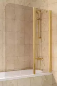 Шторка на ванну стеклянная «Vegas Glass» E2V Lux ST 125/150 бронза/золото глянцевое правая
