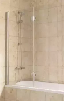 Шторка на ванну стеклянная «Vegas Glass» E2V Lux 120/150 прозрачная/хром глянцевый левая
