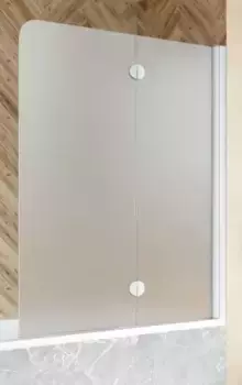 Шторка на ванну стеклянная «Vegas Glass» E2V Novo 120/139 сатин/белая правая