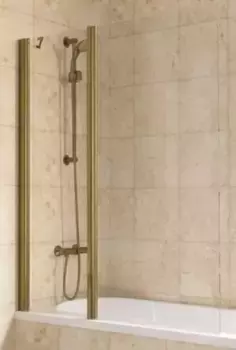 Шторка на ванну стеклянная «Vegas Glass» E2V Lux ST 125/150 Crystal vision/бронза левая