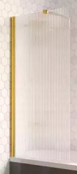 Шторка на ванну стеклянная «Vegas Glass» EV Lux ST 76/150 Moru/золото глянцевое левая