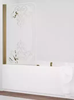 Шторка на ванну стеклянная «Vegas Glass» EV 76/139 Artdeco D1/бронза левая