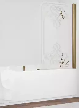 Шторка на ванну стеклянная «Vegas Glass» EV 76/139 Artdeco D1/бронза правая