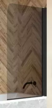 Шторка на ванну стеклянная «Vegas Glass» Ev Novo 76/139 графит/чёрная матовая универсальная