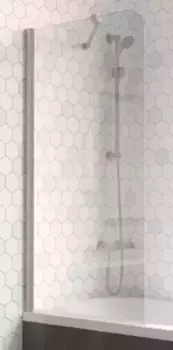 Шторка на ванну стеклянная «Vegas Glass» EV Lux ST 76/150 Crystal vision/хром матовая левая