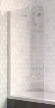 Шторка на ванну стеклянная «Vegas Glass» EV Lux ST 76/150 прозрачная/белая левая