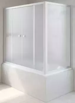 Шторка на ванну стеклянная «Vegas Glass» Z2V+ZVF Novo 180/80/140 сатин/матовый хром универсальная