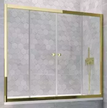 Шторка на ванну стеклянная «Vegas Glass» Z2V Tur Novo 155/140 прозрачная/золото глянцевое