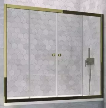 Шторка на ванну стеклянная «Vegas Glass» Z2V Tur Novo 165/140 прозрачная/бронза