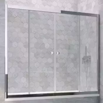 Шторка на ванну стеклянная «Vegas Glass» Z2V Tur Novo 165/140 Crystal vision/хром глянцевая