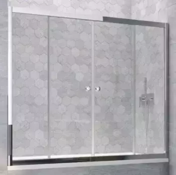 Шторка на ванну стеклянная «Vegas Glass» Z2V Tur Novo 175/140 Crystal vision/хром глянцевая