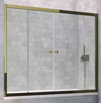 Шторка на ванну стеклянная «Vegas Glass» Z2V Tur Novo 185/140 Crystal vision/бронза