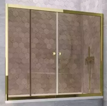 Шторка на ванну стеклянная «Vegas Glass» Z2V Tur Novo 155/140 бронза/золото глянцевое