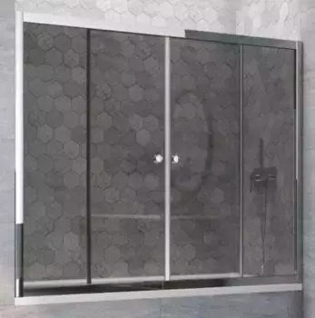 Шторка на ванну стеклянная «Vegas Glass» Z2V Tur Novo 165/140 графит/хром глянцевая