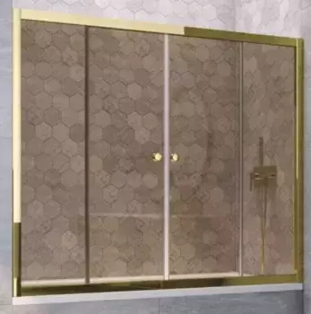 Шторка на ванну стеклянная «Vegas Glass» Z2V Tur Novo 175/140 бронза/золото глянцевое