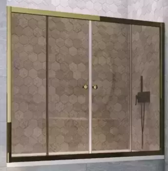 Шторка на ванну стеклянная «Vegas Glass» Z2V Tur Novo 185/140 бронза/бронза