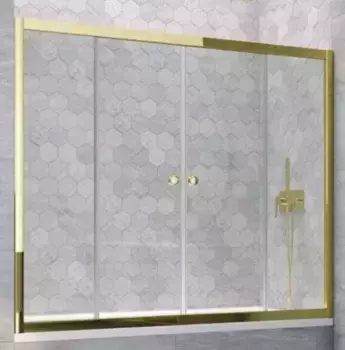 Шторка на ванну стеклянная «Vegas Glass» Z2V Tur Novo 155/140 Crystal vision/золото глянцевое