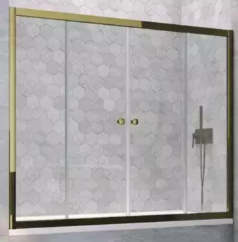Шторка на ванну стеклянная «Vegas Glass» Z2V Tur Novo 155/140 Crystal vision/бронза