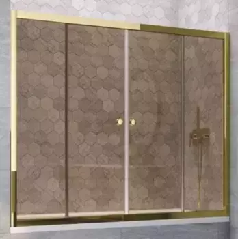 Шторка на ванну стеклянная «Vegas Glass» Z2V Tur Novo 165/140 бронза/золото глянцевое
