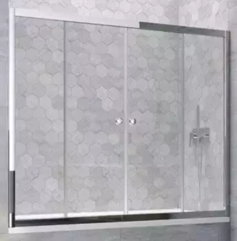 Шторка на ванну стеклянная «Vegas Glass» Z2V Tur Novo 155/140 Crystal vision/хром глянцевая