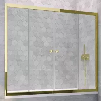 Шторка на ванну стеклянная «Vegas Glass» Z2V Tur Novo 175/140 Crystal vision/золото глянцевое