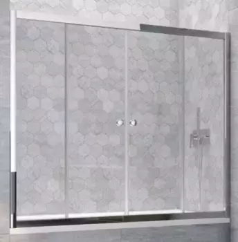 Шторка на ванну стеклянная «Vegas Glass» Z2V Tur Novo 185/140 Crystal vision/хром глянцевая