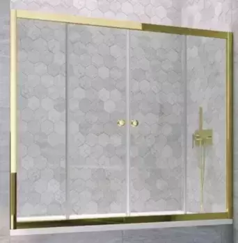 Шторка на ванну стеклянная «Vegas Glass» Z2V Tur Novo 190/140 прозрачная/золото глянцевое