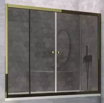 Шторка на ванну стеклянная «Vegas Glass» Z2V Tur Novo 200/140 графит/бронза