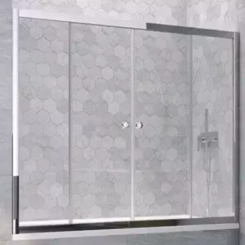 Шторка на ванну стеклянная «Vegas Glass» Z2V Tur Novo 200/140 Crystal vision/хром глянцевая
