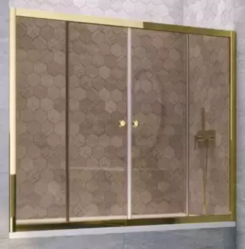 Шторка на ванну стеклянная «Vegas Glass» Z2V Tur Novo 185/140 бронза/золото глянцевое
