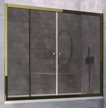 Шторка на ванну стеклянная «Vegas Glass» Z2V Tur Novo 190/140 графит/бронза