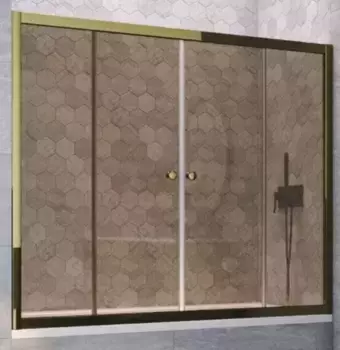 Шторка на ванну стеклянная «Vegas Glass» Z2V Tur Novo 195/140 бронза/бронза