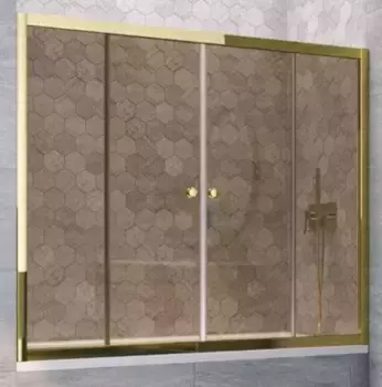 Шторка на ванну стеклянная «Vegas Glass» Z2V Tur Novo 190/140 бронза/золото глянцевое
