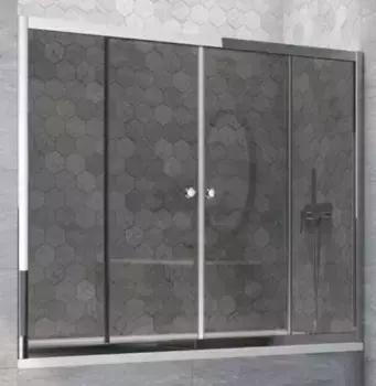 Шторка на ванну стеклянная «Vegas Glass» Z2V Tur Novo 195/140 графит/хром глянцевая