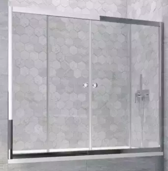 Шторка на ванну стеклянная «Vegas Glass» Z2V Tur Novo 190/140 Crystal vision/хром глянцевая