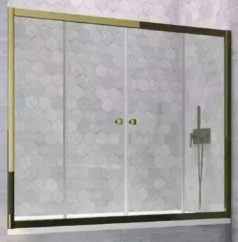 Шторка на ванну стеклянная «Vegas Glass» Z2V Tur Novo 195/140 Crystal vision/бронза