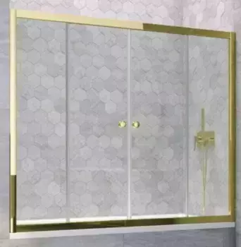 Шторка на ванну стеклянная «Vegas Glass» Z2V Tur Novo 200/140 Crystal vision/золото глянцевое
