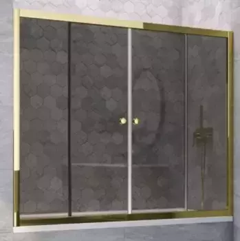 Шторка на ванну стеклянная «Vegas Glass» Z2V Tur Novo 190/140 графит/золото глянцевое