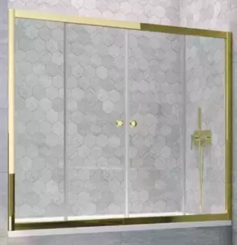 Шторка на ванну стеклянная «Vegas Glass» Z2V Tur Novo 195/140 Crystal vision/золото глянцевое