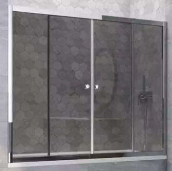 Шторка на ванну стеклянная «Vegas Glass» Z2V Tur Novo 200/140 графит/хром глянцевая