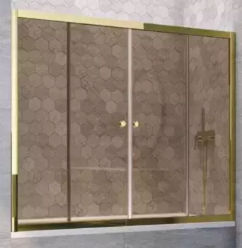 Шторка на ванну стеклянная «Vegas Glass» Z2V Tur Novo 200/140 бронза/золото глянцевое