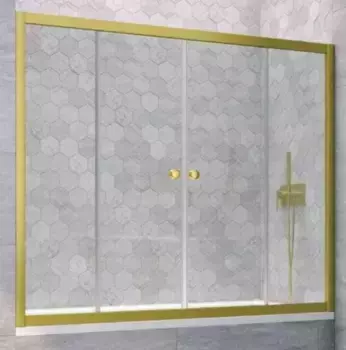Шторка на ванну стеклянная «Vegas Glass» Z2V Novo 155/140 прозрачная/золото матовое