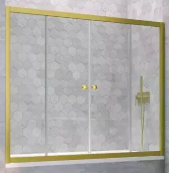 Шторка на ванну стеклянная «Vegas Glass» Z2V Novo 165/140 Crystal vision/золото матовое