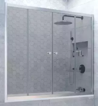 Шторка на ванну стеклянная «Vegas Glass» Z2V Novo 175/140 графит/хром матовая