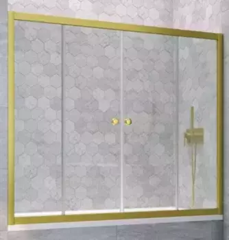Шторка на ванну стеклянная «Vegas Glass» Z2V Novo 175/140 прозрачная/золото матовое
