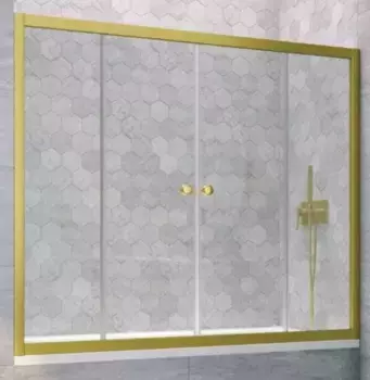 Шторка на ванну стеклянная «Vegas Glass» Z2V Novo 190/140 прозрачная/золото матовое