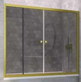 Шторка на ванну стеклянная «Vegas Glass» Z2V Novo 175/140 графит/золото матовое