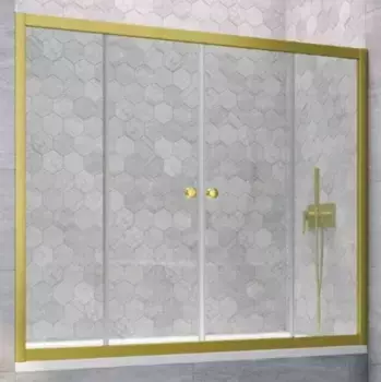 Шторка на ванну стеклянная «Vegas Glass» Z2V Novo 175/140 Crystal vision/золото матовое